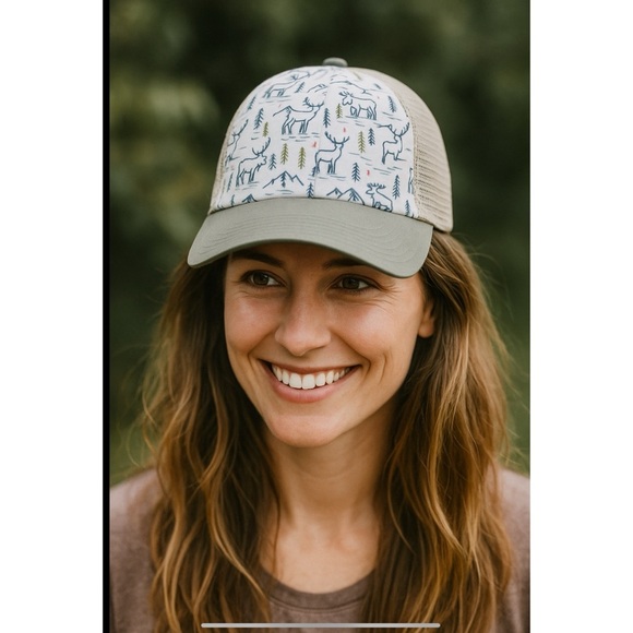 JACK AND SAGE RANGER TRUCKER CAP CLASSIC NATURE OUTDOORS WILDLIFE ART SNAP BACK - Picture 1 of 10